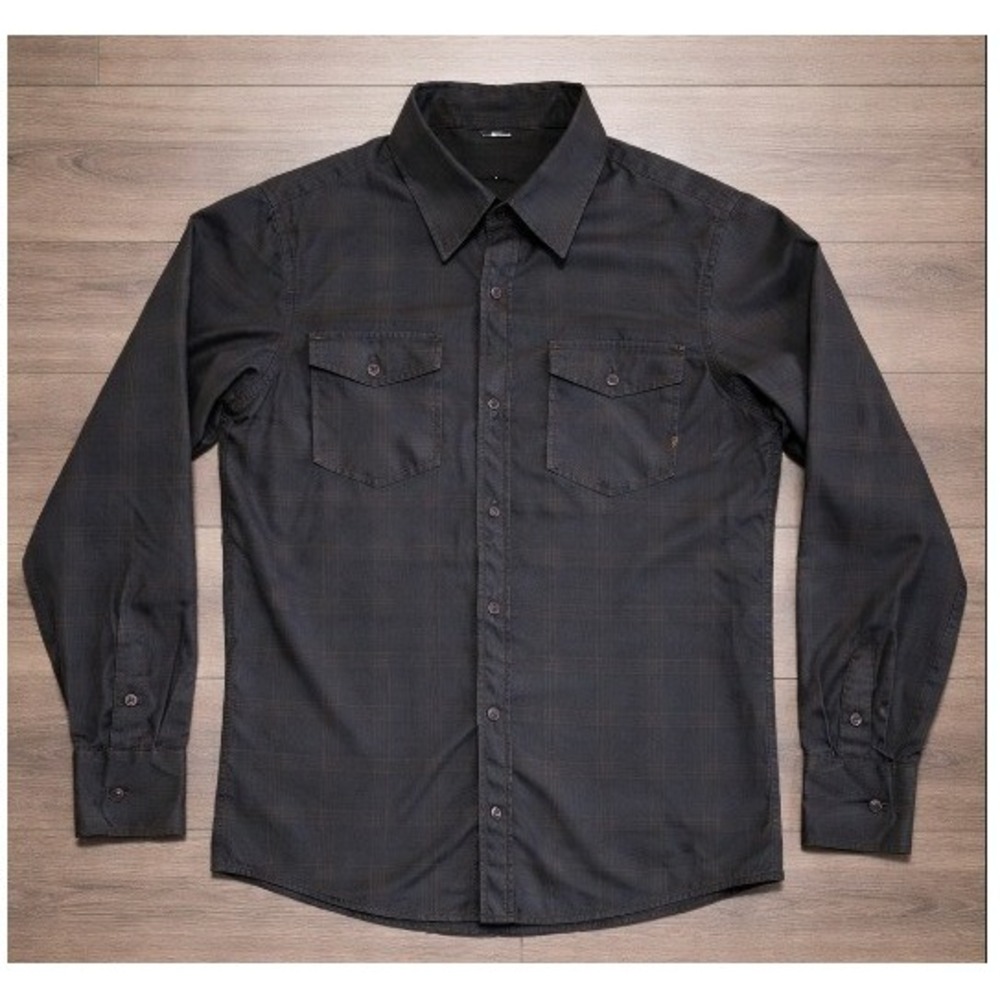 Rusty Men's Large Grey Plaid Long Sleeve Button Down Fleece lined Shirt Jacket